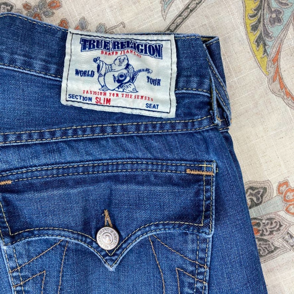 True Religion Mens World Tour Slim Blue Jeans 32 - Picture 4 of 12